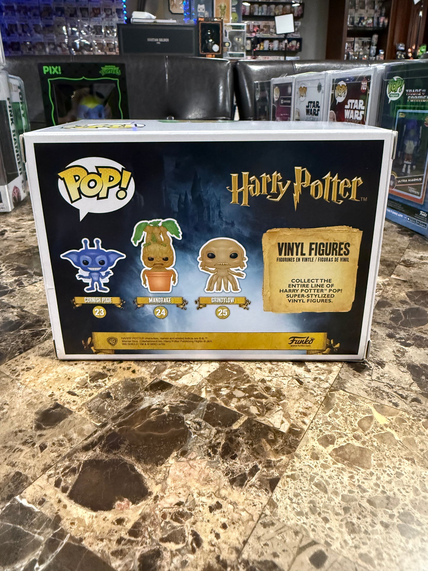 Cornish Pixie, Mandrake, and Grindylow 3 pack Funko Pop #23,24,25
