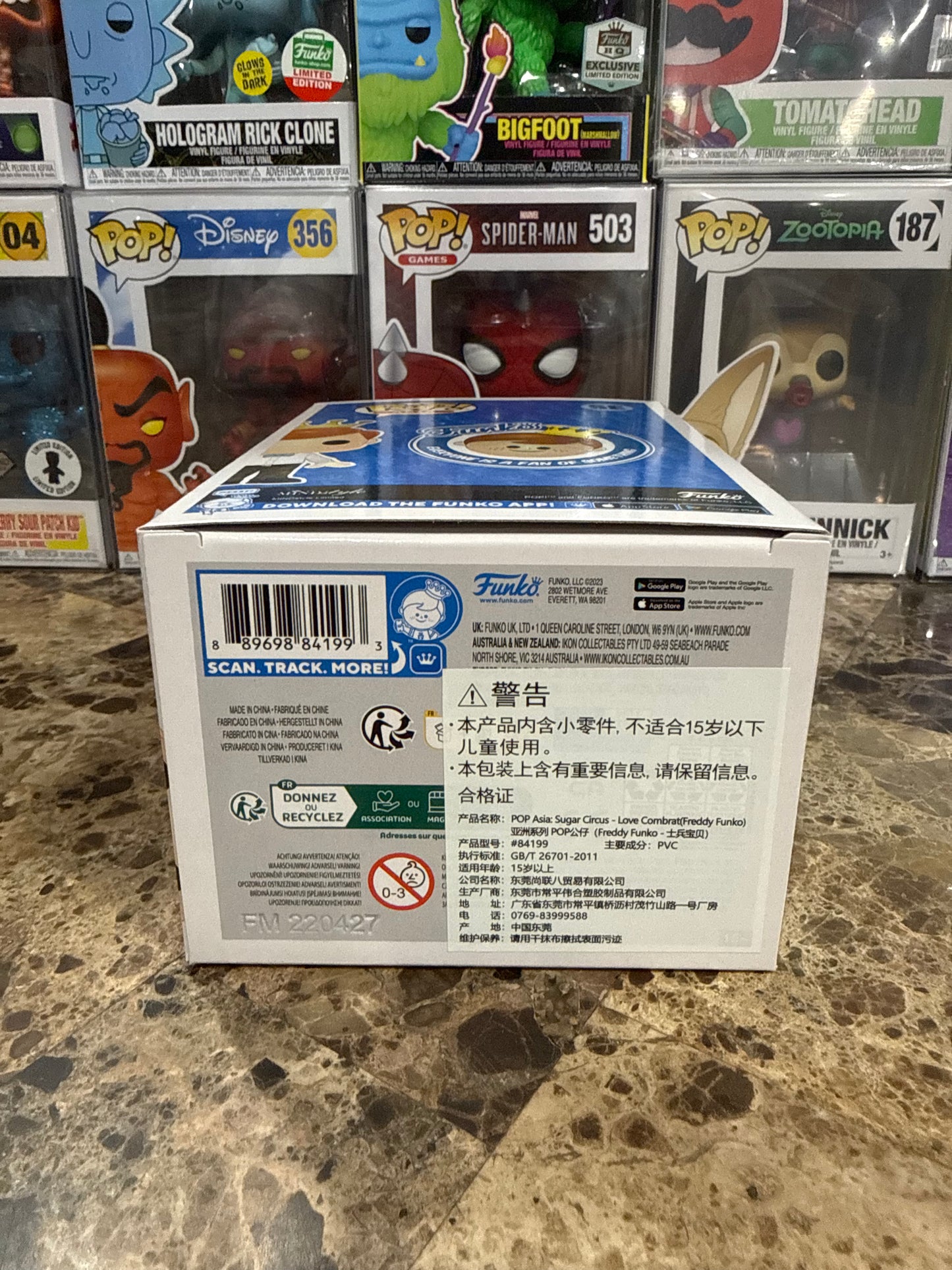 Freddy Funko As Love Combrat (Blacklight) Autographed by Ron English — Pop! Asia #SE Funko Pop! Vinyl