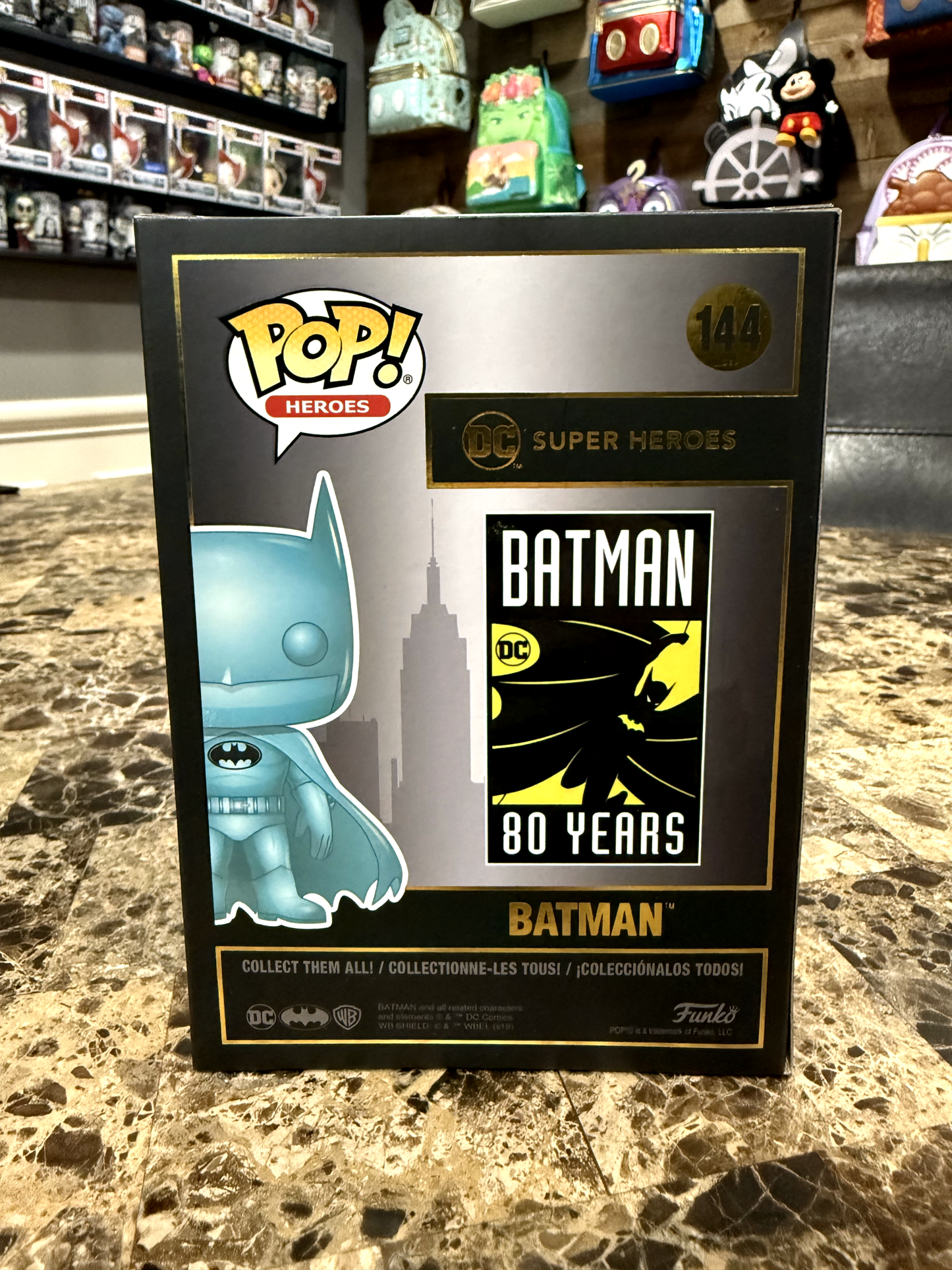Batman (Blue Chrome, Comic-Con International Limited Edition) #144 Batman 80 Years - Funko Pop!